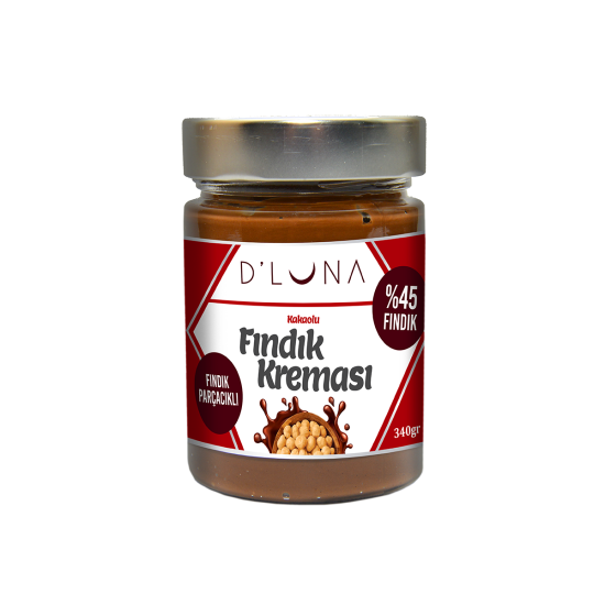 D’ Luna %45 Fındık Parçacıklı Kakaolu Fındık Kreması 340 Gr