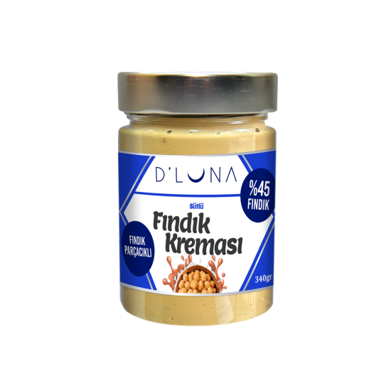 D’ Luna %45 Fındık Parçacıklı Sütlü Fındık Kreması 340 Gr